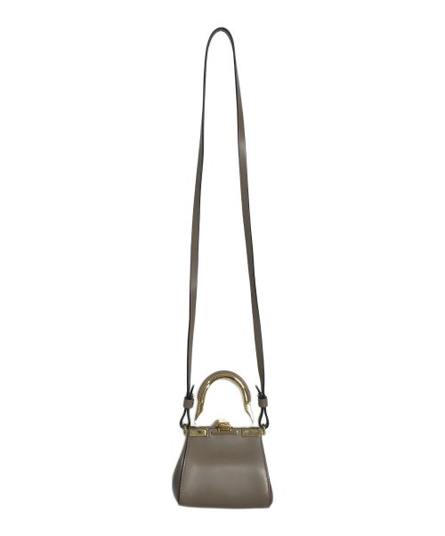ZANCHETTI（ザンケッティー）ZANCHETTI (ザンケッティー) AMLETO mini  ショルダーバッグ ブラウン×グレージュ サイズ:実寸参照の古着・服飾アイテム
