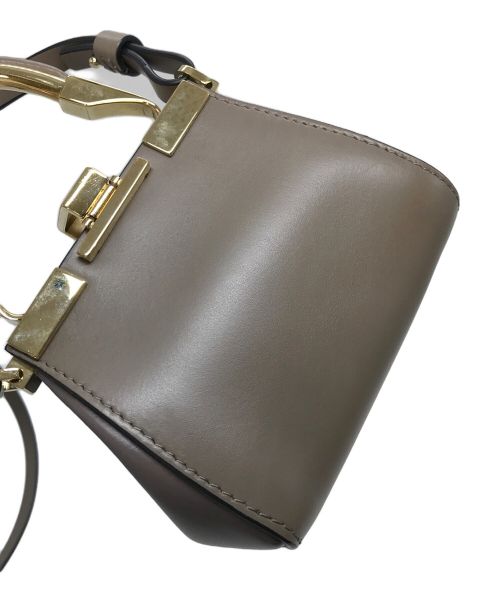 ZANCHETTI（ザンケッティー）ZANCHETTI (ザンケッティー) AMLETO mini  ショルダーバッグ ブラウン×グレージュ サイズ:実寸参照の古着・服飾アイテム