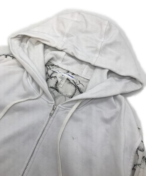 COMME des GARCONS SHIRT（コムデギャルソンシャツ）COMME des GARCONS SHIRT (コムデギャルソンシャツ) KAWS (カウズ) ドッキングシャツジップパーカー ホワイト サイズ:Sの古着・服飾アイテム