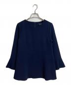 UNTITLEDアンタイトル）の古着「ペプラムブラウス ロングスリーブブラウス 長袖ブラウス」｜ネイビー