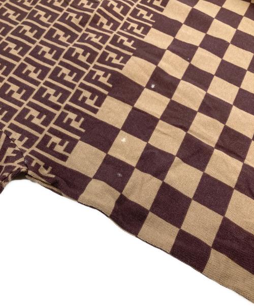 FENDI（フェンディ）FENDI (フェンディ) ズッカ柄ポロシャツ 半袖ポロシャツ ベージュ×ブラウン サイズ:44の古着・服飾アイテム