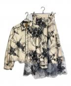 Tnewtiesトゥエンティーズ）の古着「サリーとデイヴィッドのスキャンダル セットアップ　ブラウス　シャツ　ロングスカート」｜ベージュ