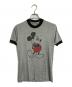 DISNEY（ディズニー）の古着「【古着】霜降りリンガーTシャツ　半袖カットソー　Tシャツ　Tee   USA製　キャラT  ミッキー」｜グレー
