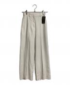 anuansアニュアンス）の古着「バックサテンセミフレアパンツ」｜アイボリー