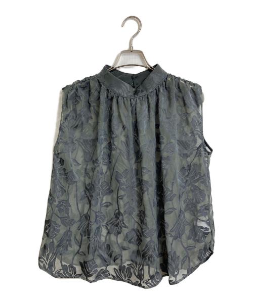 anuans（アニュアンス）anuans (アニュアンス) 2wayオパールスタンドカラーブラウス　ノースリーブブラウス　セレモニー グレー サイズ:FREEの古着・服飾アイテム