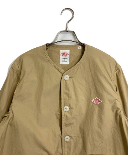 DANTON（ダントン）DANTON (ダントン) ワークジャケット ノーカラージャケット ロゴワッペン ベージュ サイズ:36の古着・服飾アイテム