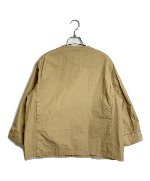 DANTON（ダントン）DANTON (ダントン) ワークジャケット ノーカラージャケット ロゴワッペン ベージュ サイズ:36の古着・服飾アイテム