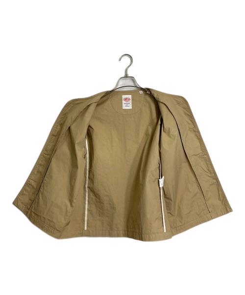 DANTON（ダントン）DANTON (ダントン) ワークジャケット ノーカラージャケット ロゴワッペン ベージュ サイズ:36の古着・服飾アイテム