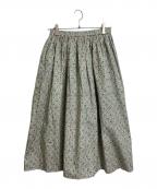 TSUHARU by samansa Mos2ツハル バイ サマンサモスモス）の古着「Windora柄ギャザースカート」｜グリーン