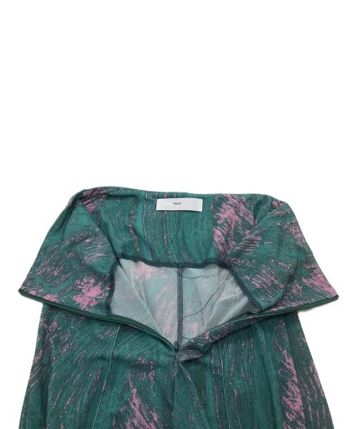 TOGA PULLA（トーガ プルラ）TOGA PULLA (トーガ プルラ) トリコットプリントジャージパンツ　フレアパンツ　デザインパンツ　総柄 グリーン×ピンク サイズ:34の古着・服飾アイテム