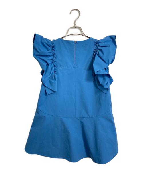 ESTNATION（エストネーション）ESTNATION (エストネーション) ソロテックスフリルブラウス ブルー サイズ:Sの古着・服飾アイテム