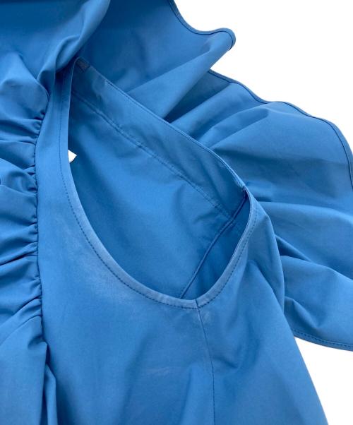 ESTNATION（エストネーション）ESTNATION (エストネーション) ソロテックスフリルブラウス ブルー サイズ:Sの古着・服飾アイテム