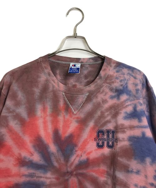 Champion REVERSE WEAVE（チャンピオン リバース ウィーブ）Champion REVERSE WEAVE (チャンピオン リバース ウィーブ) 【古着】カレッジロゴ後染めスウェット レッド×ブルー サイズ:Lの古着・服飾アイテム