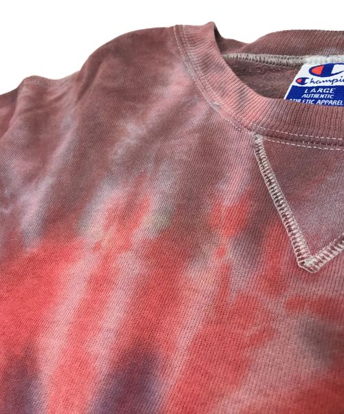 Champion REVERSE WEAVE（チャンピオン リバース ウィーブ）Champion REVERSE WEAVE (チャンピオン リバース ウィーブ) 【古着】カレッジロゴ後染めスウェット レッド×ブルー サイズ:Lの古着・服飾アイテム