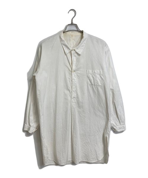 Swedish Army（スウェーデン軍）swedish army (スウェーデン軍) 【古着】50’Sグランパシャツ　スウェーデン軍　50年代 ホワイト サイズ:45の古着・服飾アイテム