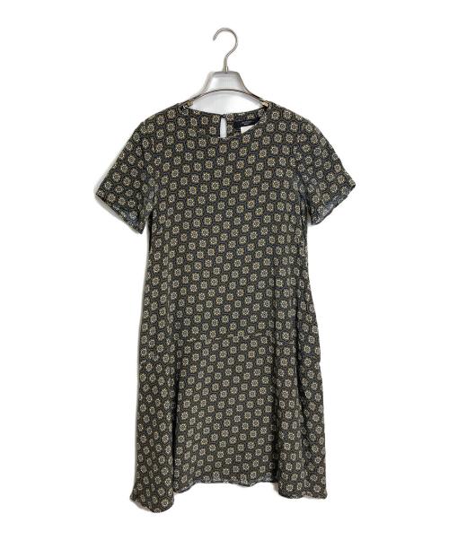 WEEKEND Max Mara（ウィークエンド マックスマーラ）Weekend Max Mara (ウィークエンド マックスマーラ) 総柄シルクワンピース ネイビー サイズ:Lの古着・服飾アイテム