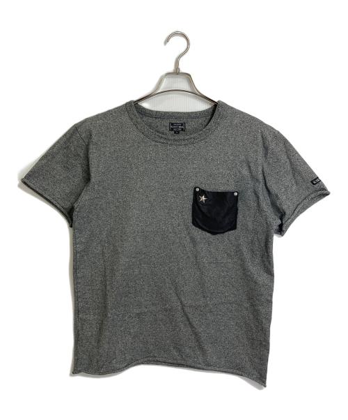 SCHOTT BROS.（ショット）SCHOTT BROS. (ショットブロス) Schott ヘビーオンス・レザーポケット「ワンスター」Tシャツ グレー サイズ:Lの古着・服飾アイテム