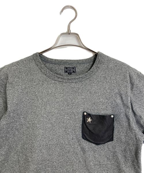SCHOTT BROS.（ショット）SCHOTT BROS. (ショットブロス) Schott ヘビーオンス・レザーポケット「ワンスター」Tシャツ グレー サイズ:Lの古着・服飾アイテム