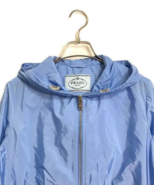 PRADA（プラダ）PRADA (プラダ) 三角プレート付きナイロンジャケット ブルー サイズ:40の古着・服飾アイテム