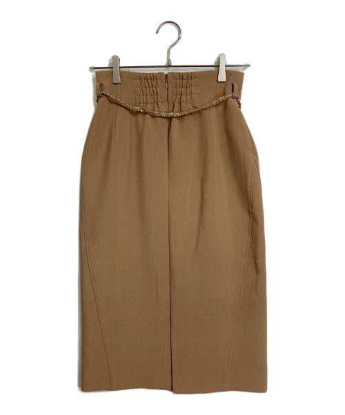 JUSGLITTY（ジャスグリッティー）JUSGLITTY (ジャスグリッティー) チェーンベルト付スカート ブラウン 未使用品の古着・服飾アイテム