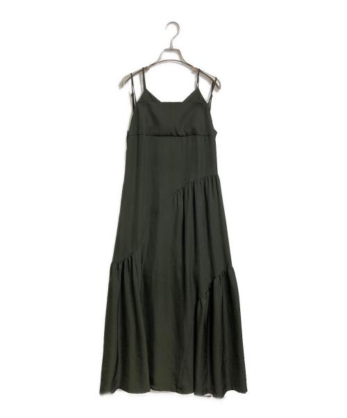 UN3D.（アンスリード）UN3D. (アンスリード) アシンメトリーティアードキャミワンピース オリーブ サイズ:36の古着・服飾アイテム