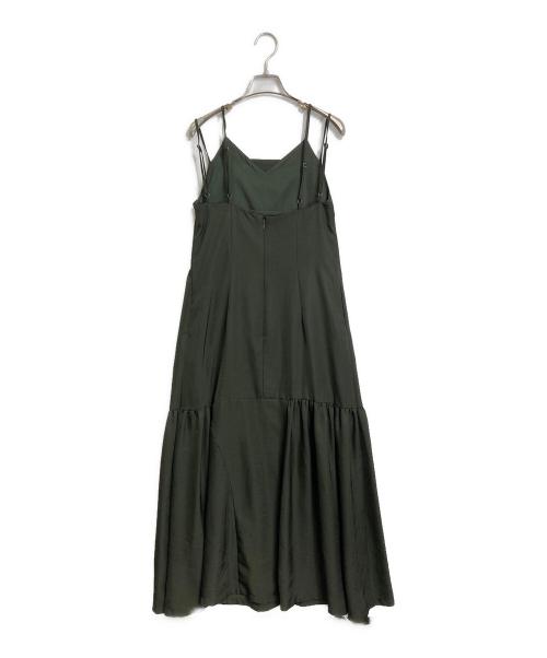 UN3D.（アンスリード）UN3D. (アンスリード) アシンメトリーティアードキャミワンピース オリーブ サイズ:36の古着・服飾アイテム