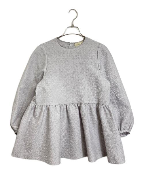 UNITED ARROWS（ユナイテッドアローズ）UNITED ARROWS (ユナイテッドアローズ) エアリージャカード ペプラム 9SL ブラウス グレー サイズ:38の古着・服飾アイテム