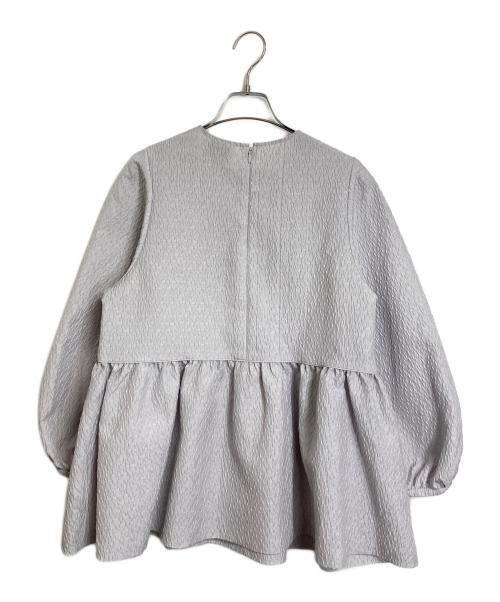 UNITED ARROWS（ユナイテッドアローズ）UNITED ARROWS (ユナイテッドアローズ) エアリージャカード ペプラム 9SL ブラウス グレー サイズ:38の古着・服飾アイテム