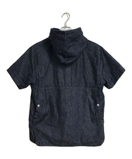 SASSAFRAS（ササフラス）SASSAFRAS (ササフラス) フードデニムジャケット　中綿パーカー　半袖 インディゴ サイズ:Sの古着・服飾アイテム