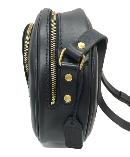 Herz（ヘルツ）Herz (ヘルツ) レザーショルダーバッグ セリニバッグ ラウンドバッグ ブラック サイズ:実寸参照の古着・服飾アイテム