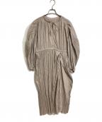 ELENDEEKエレンディーク）の古着「リンクルプリーツワンピース　ロングワンピース　デザインワンピース」｜ピンク