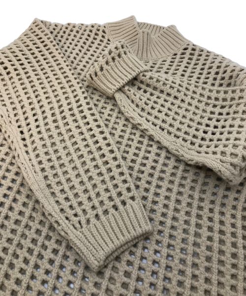 AURALEE（オーラリー）AURALEE (オーラリー) WOOL FELT YARN MESH KNIT MOCK NECK LONG PULLOVER ベージュ サイズ:1の古着・服飾アイテム