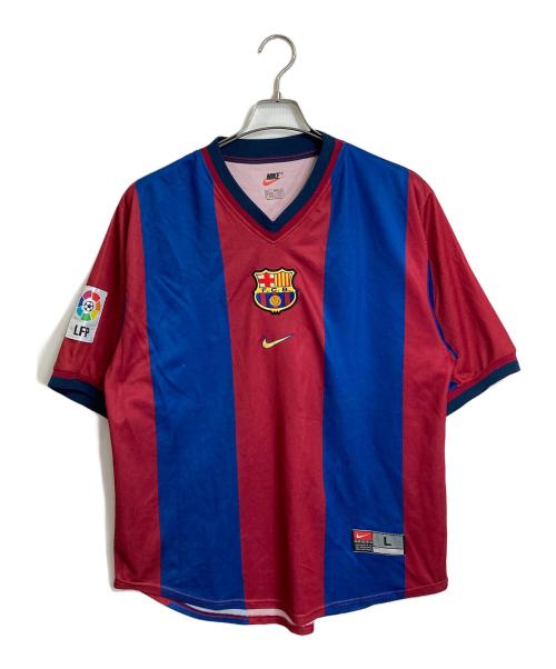 NIKE（ナイキ）NIKE (ナイキ) 【古着】89-99FCバルセロナゲームシャツ　1998年-1999年 レッド×ネイビー サイズ:Lの古着・服飾アイテム