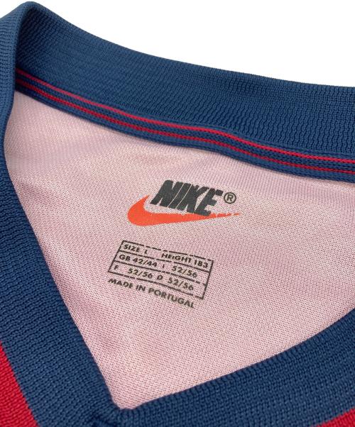 NIKE（ナイキ）NIKE (ナイキ) 【古着】89-99FCバルセロナゲームシャツ　1998年-1999年 レッド×ネイビー サイズ:Lの古着・服飾アイテム