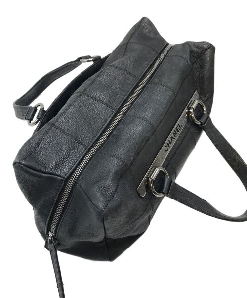 CHANEL（シャネル）CHANEL (シャネル) キャビアスキンチョコバーミニボストンバック ブラック サイズ:実寸参照の古着・服飾アイテム