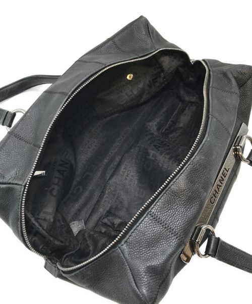 CHANEL（シャネル）CHANEL (シャネル) キャビアスキンチョコバーミニボストンバック ブラック サイズ:実寸参照の古着・服飾アイテム