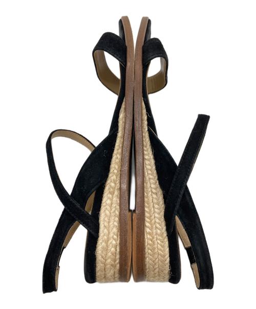 PELLICO SUNNY（ペリーコサニー）PELLICO SUNNY (ペリーコサニー) アンクルストラップスクエアトゥジュートサンダル ブラック サイズ:37の古着・服飾アイテム