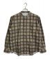 PAPAS（パパス）の古着「バンドカラーシャツ　チェックシャツ　長袖シャツ　日本製」｜ブラウン