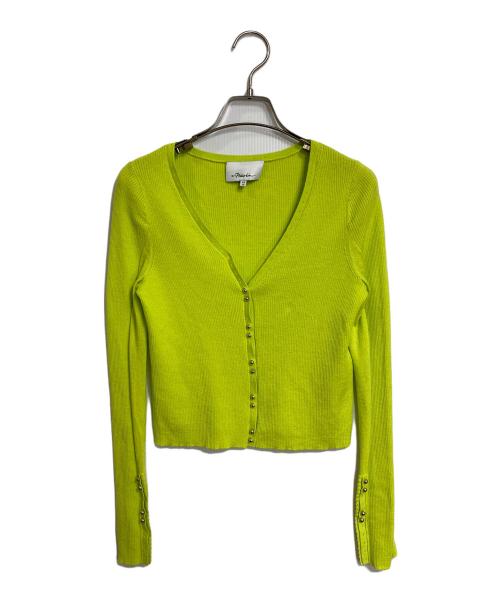 3.1 phillip lim（スリーワンフィリップリム）3.1 phillip lim (スリーワンフィリップリム) ピコットステッチコットンウールカーディガン イエロー サイズ:XSの古着・服飾アイテム