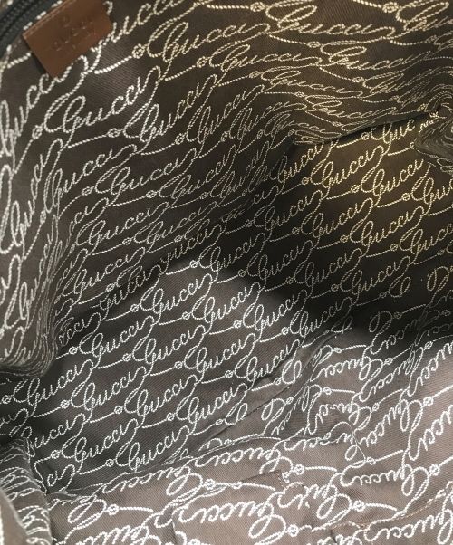 GUCCI（グッチ）GUCCI (グッチ) キャンバス2WAYバッグ　トートバッグ　ショルダーバッグ ベージュ×ブルー×ブラウン サイズ:実寸参照の古着・服飾アイテム