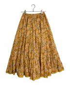 MARIHAマリハ）の古着「草原の虹のスカート　ロングスカート　ボリュームスカート　総柄　インド製」｜イエロー