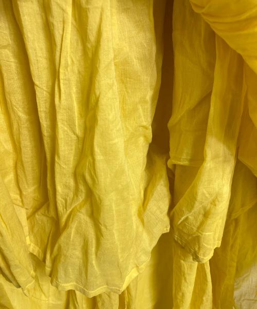 ne quittez pas（ヌキテパ）ne quittez pas (ヌキテパ) TRD キャミワンピース　ロングワンピース　マキシワンピース　コットンワンピース　ロングドレス　インド製 イエロー サイズ:実寸参照の古着・服飾アイテム