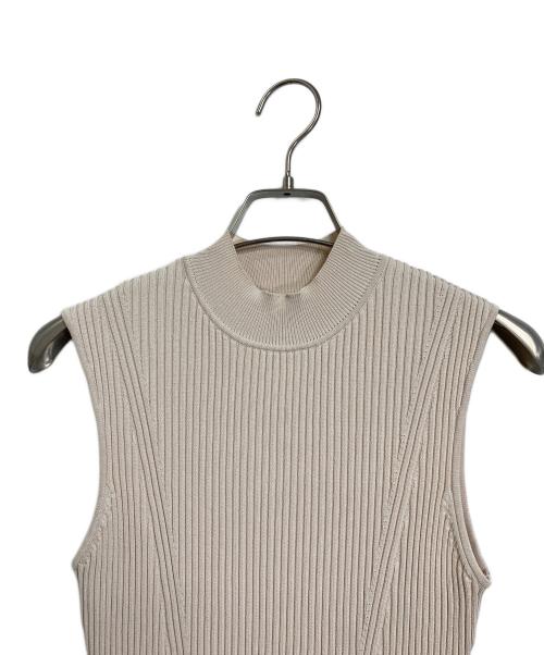 anuans（アニュアンス）anuans (アニュアンス) セミマーメイドリブニットワンピース　ロングワンピース　プリーツニットワンピース ベージュ サイズ:FREEの古着・服飾アイテム