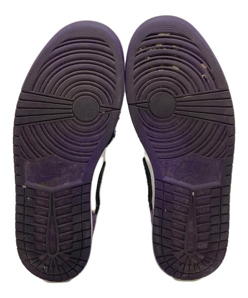 NIKE（ナイキ）NIKE (ナイキ) ハイカットスニーカー　エアジョーダン1  AIR JORDAN1 ブラック×パープル サイズ:29cmの古着・服飾アイテム
