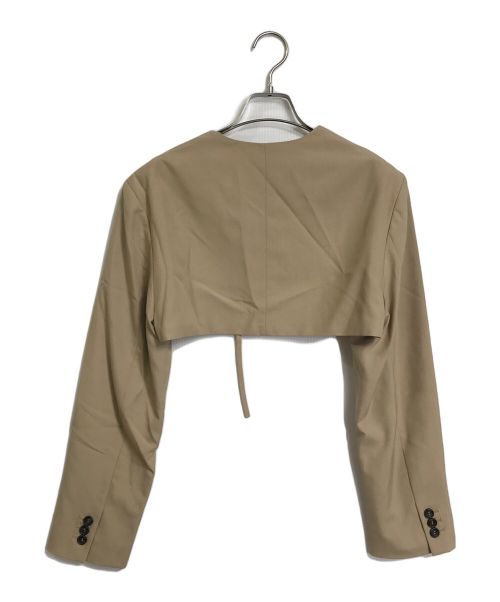 CLANE（クラネ）CLANE (クラネ) ストラップデザインショートジャケット ベージュ サイズ:FREEの古着・服飾アイテム