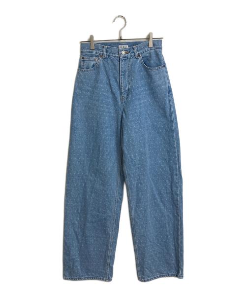 edit.for lulu（エディットフォールル）edit.for LuLu (エディットフォールル) ドットハイウエストデニムパンツ ブルー サイズ:Mの古着・服飾アイテム
