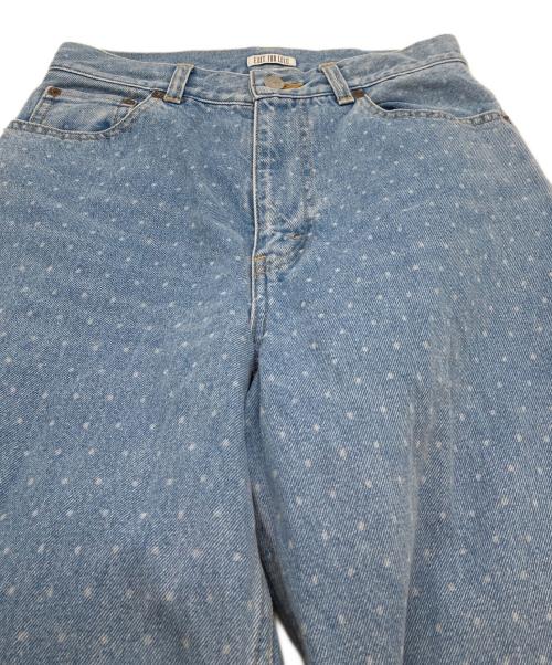edit.for lulu（エディットフォールル）edit.for LuLu (エディットフォールル) ドットハイウエストデニムパンツ ブルー サイズ:Mの古着・服飾アイテム