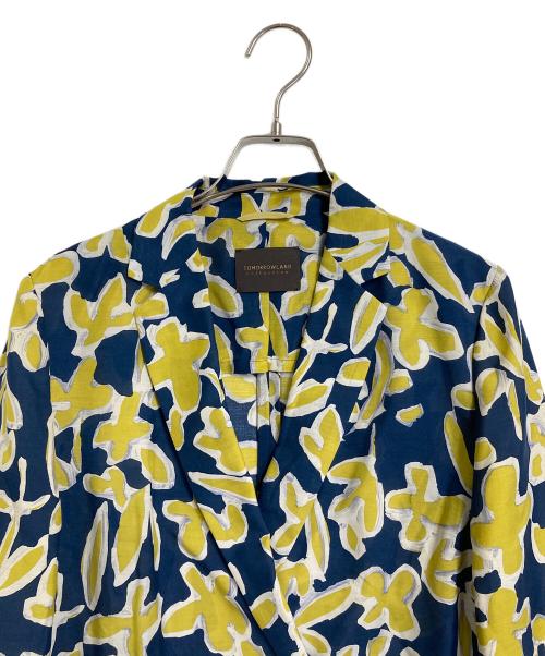 TOMORROW LAND（トゥモローランド）TOMORROW LAND (トゥモローランド) キースフラワープリント ダブルブレストジャケット ネイビー×イエロー サイズ:34の古着・服飾アイテム