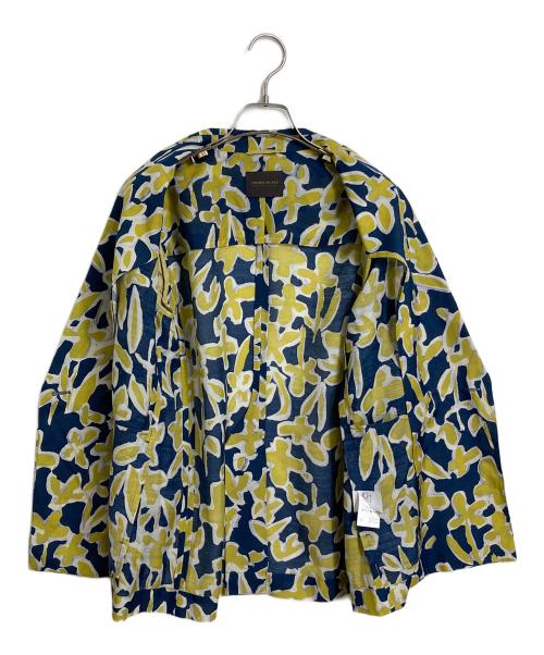 TOMORROW LAND（トゥモローランド）TOMORROW LAND (トゥモローランド) キースフラワープリント ダブルブレストジャケット ネイビー×イエロー サイズ:34の古着・服飾アイテム