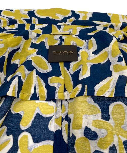 TOMORROW LAND（トゥモローランド）TOMORROW LAND (トゥモローランド) キースフラワープリント ダブルブレストジャケット ネイビー×イエロー サイズ:34の古着・服飾アイテム
